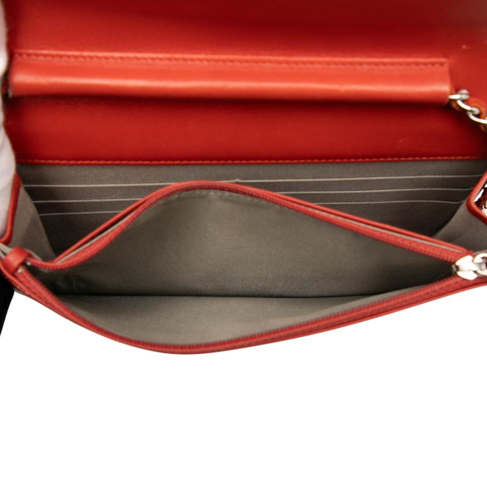 Chanel B Chanel Orange Caviar Leather Leather CC Caviar Wallet On Chain Italy