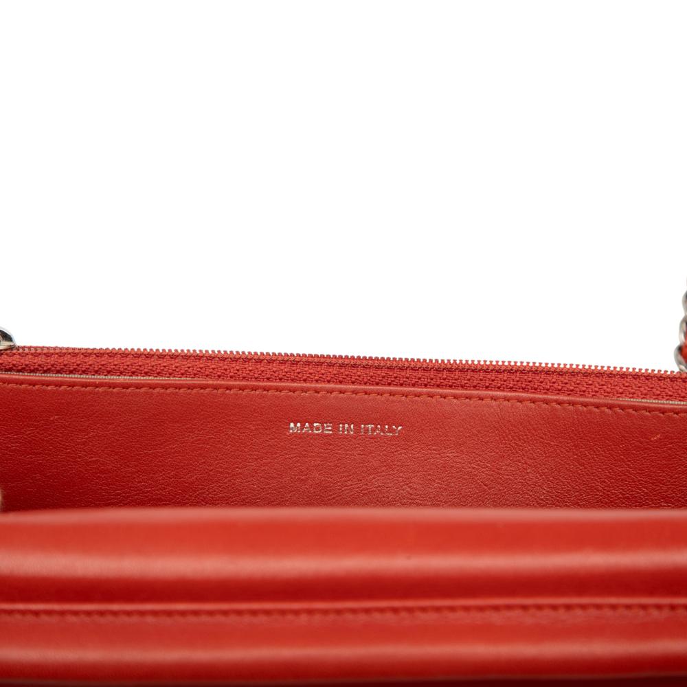 Chanel B Chanel Orange Caviar Leather Leather CC Caviar Wallet On Chain Italy