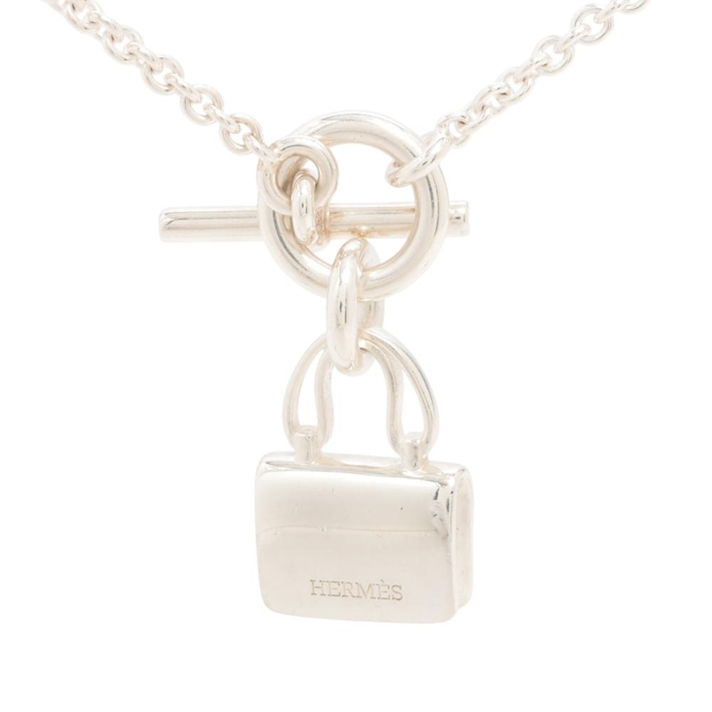 Hermès AB Hermès Silver SV925 / Sterling Silver Metal Sterling Silver Amulettes Constance Necklace Italy