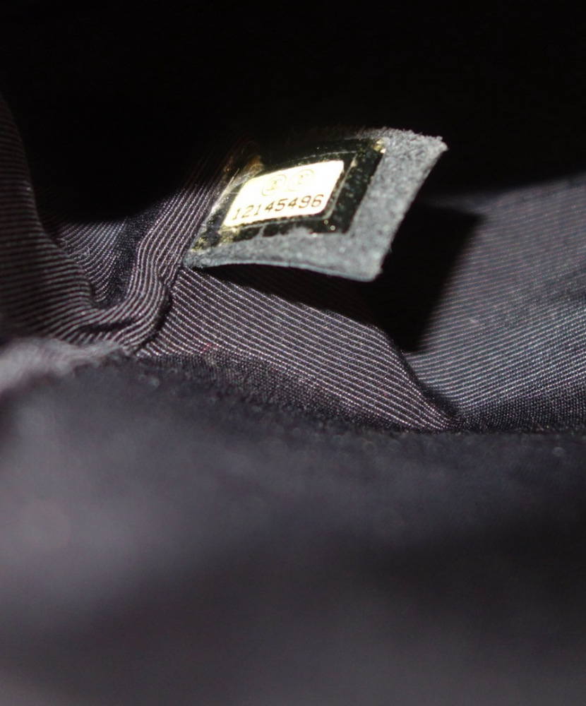 Chanel Classique black glitter bag