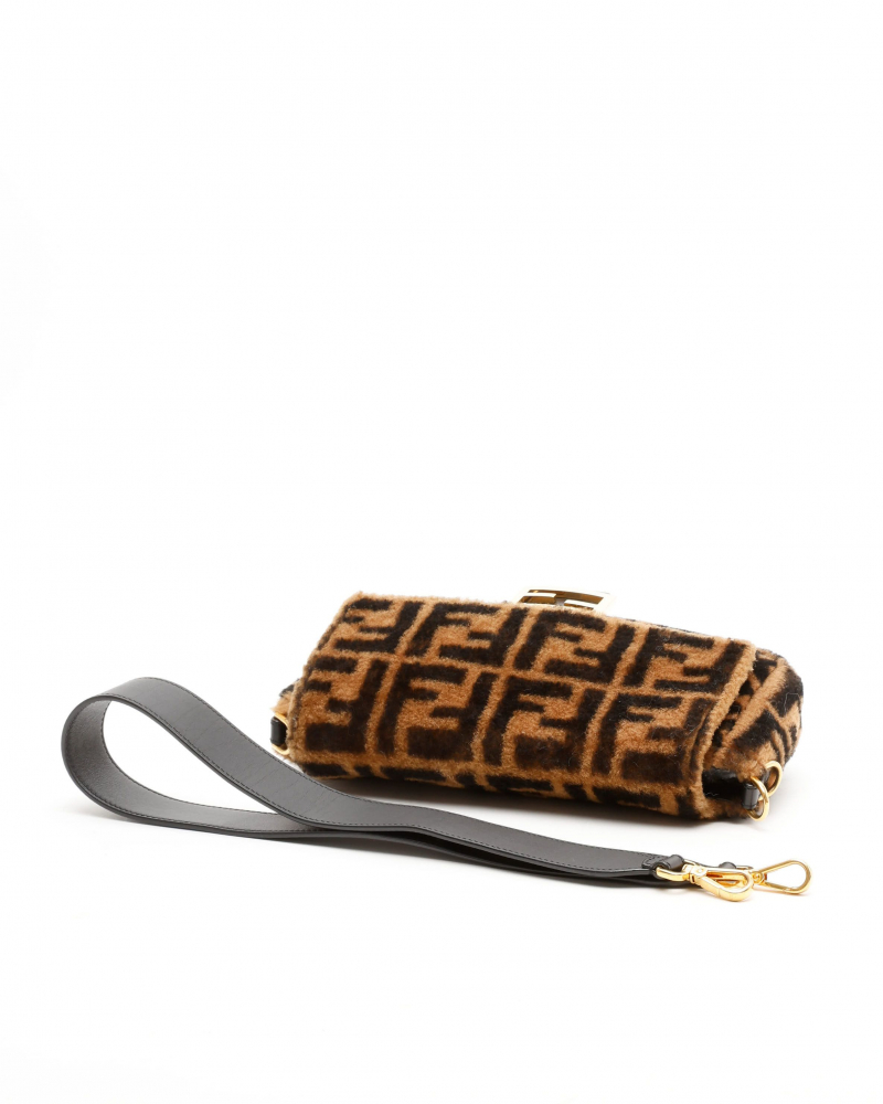 Fendi Shearling Zucca Baguette Bag