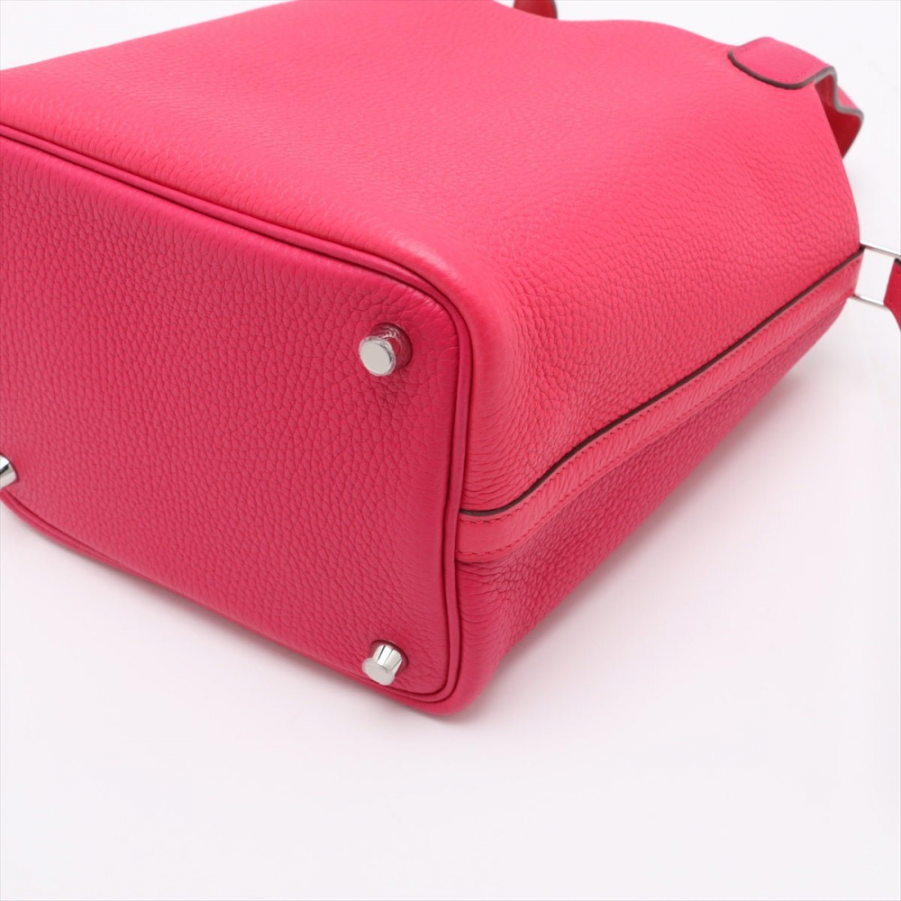 Hermès Picotin 18 Taurillon Clemence Leather Lock Bucket Handbag Rose Extreme x Rouge Cooox Rose Messico