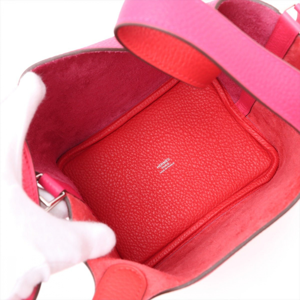 Hermès Picotin 18 Taurillon Clemence Leather Lock Bucket Handbag Rose Extreme x Rouge Cooox Rose Messico