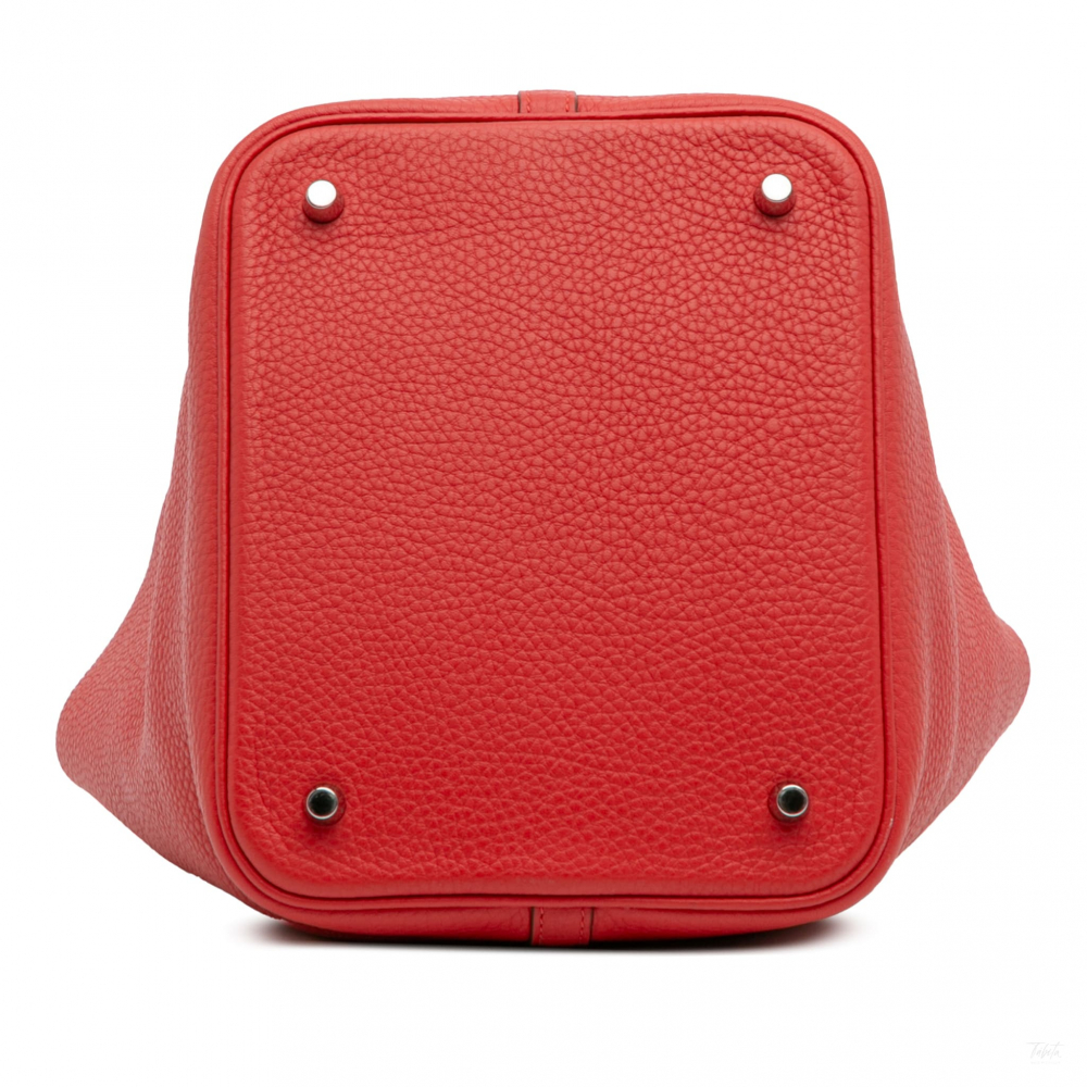 Hermès Picotin 22 Leather Lock Bucket Handbag Rouge Vif