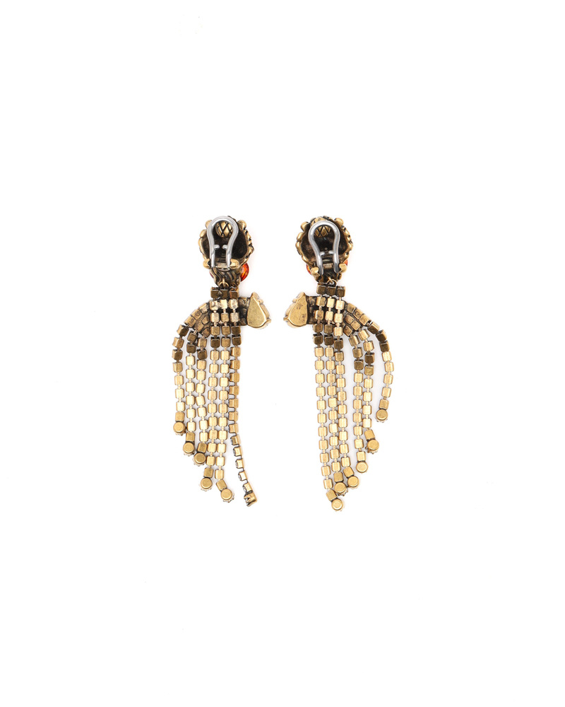 Gucci Lion Head Rhinestone Clip-on Earrings