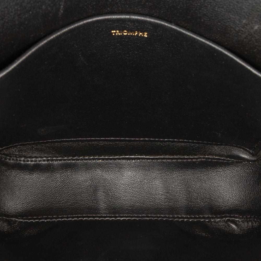 Celine B Celine Black Calf Leather Teen Shiny skin Triomphe Crossbody Italy