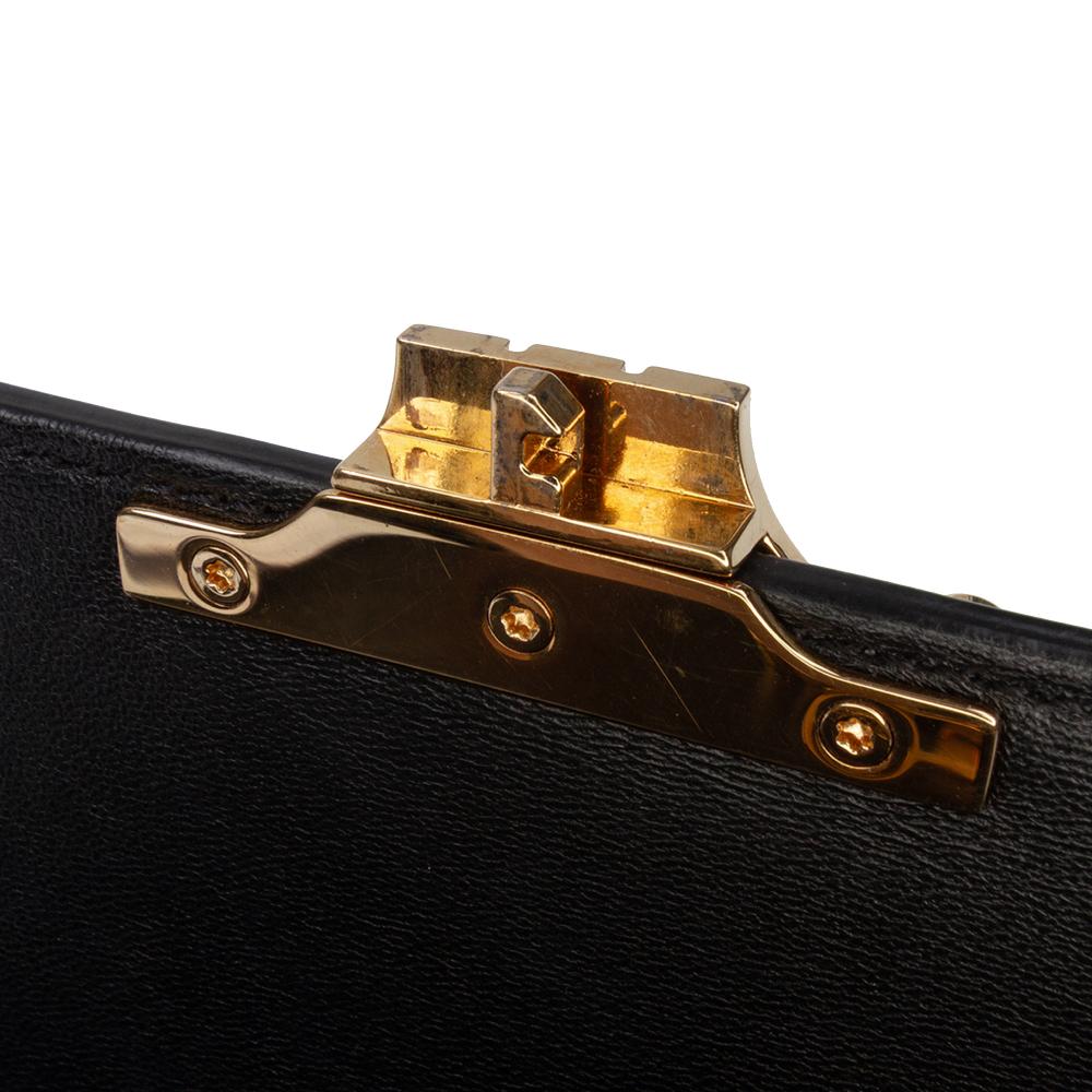 Celine B Celine Black Calf Leather Teen Shiny skin Triomphe Crossbody Italy