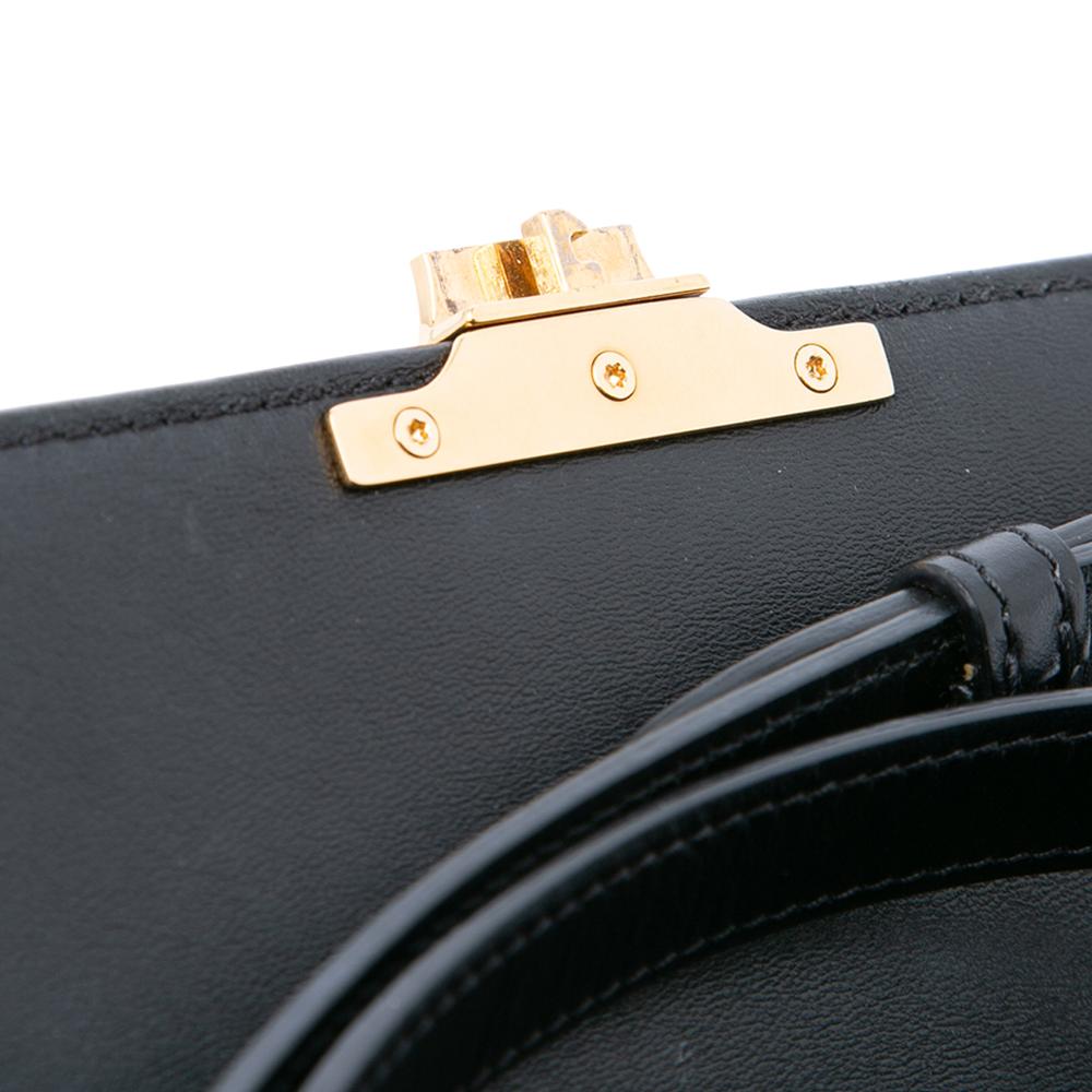 Celine B Celine Black Calf Leather Teen Shiny skin Triomphe Crossbody Italy