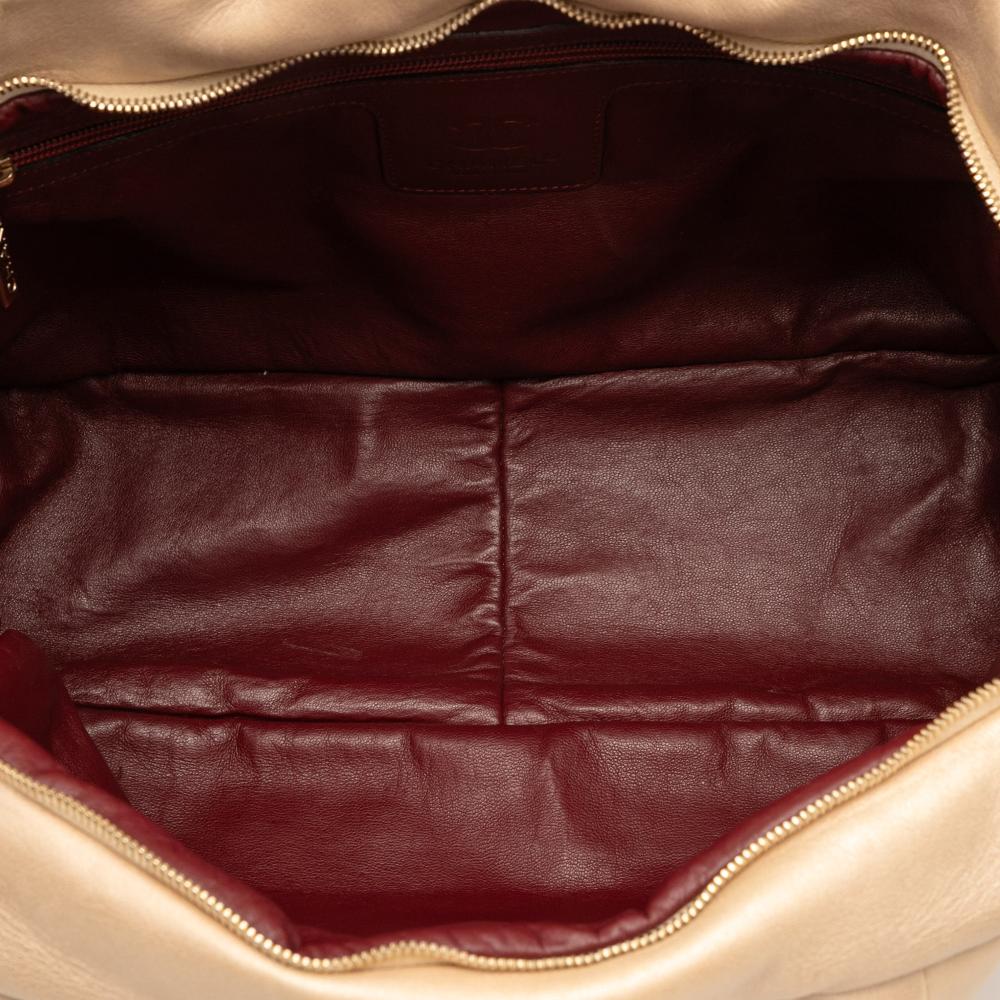 Chanel B Chanel Brown Beige Lambskin Leather Leather Quilted Lambskin Coco Cocoon Bowler Bag Italy