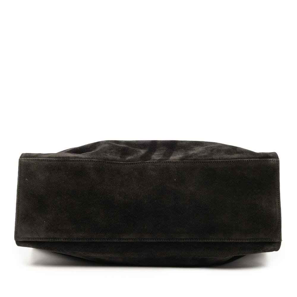 Chanel B Chanel Black Suede Leather CC Tote Italy