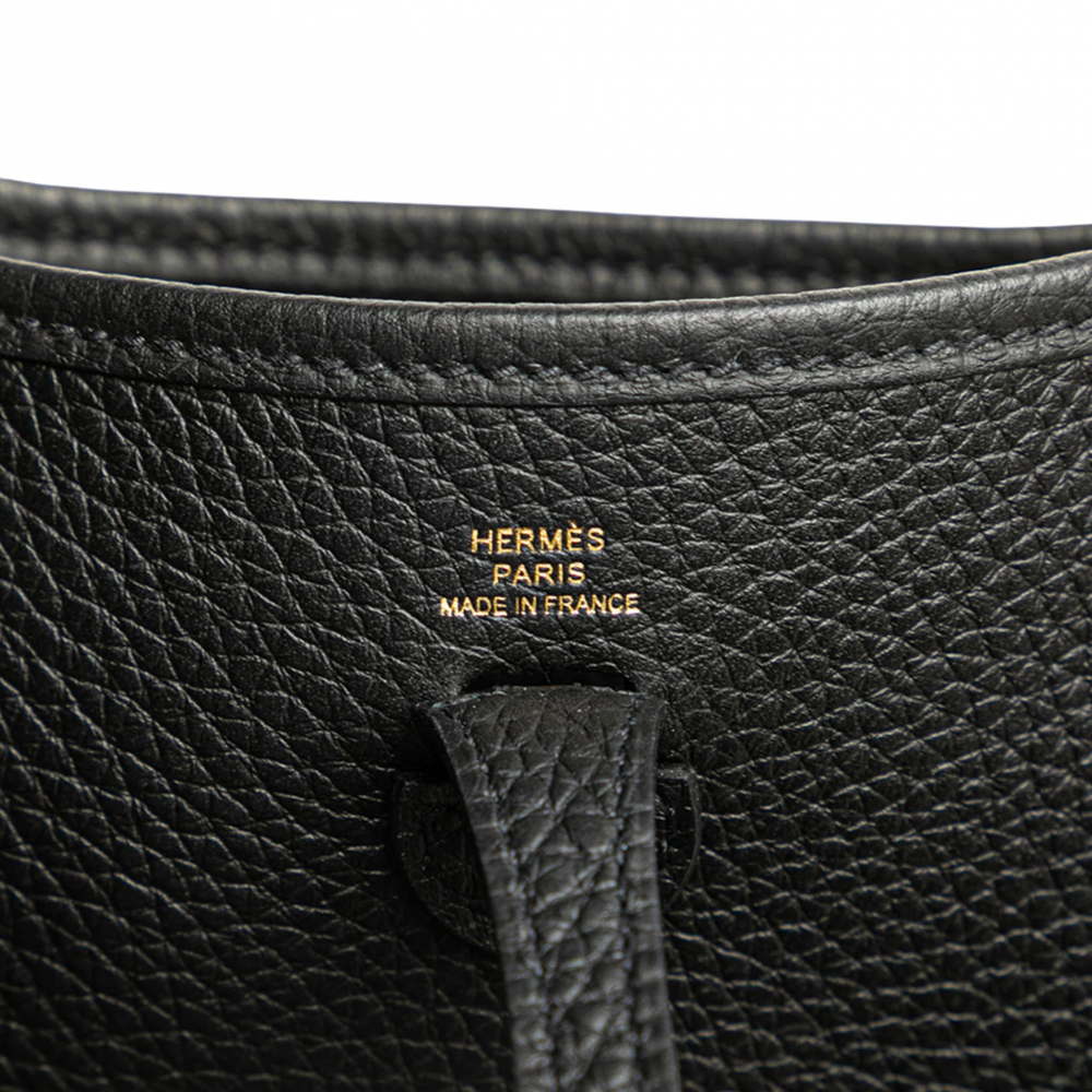 Hermès Evelyne 16 TPM Taurillon Clemence Leather Amazone Hobo Crossbody Noir
