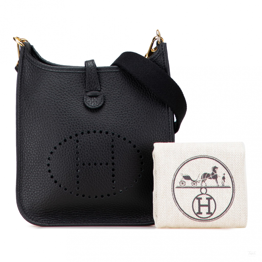 Hermès Evelyne 16 TPM Taurillon Clemence Leather Amazone Hobo Crossbody Noir