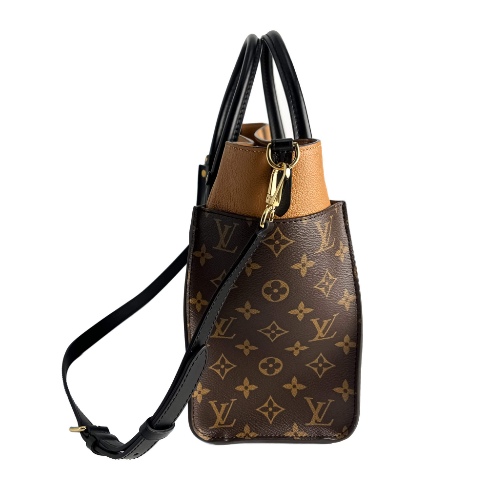 Louis Vuitton On My Side MM Leather Monogram Sides Tote Handbag Monogram