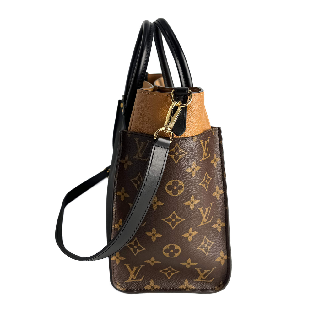 Louis Vuitton On My Side MM Leather Monogram Sides Tote Handbag Monogram
