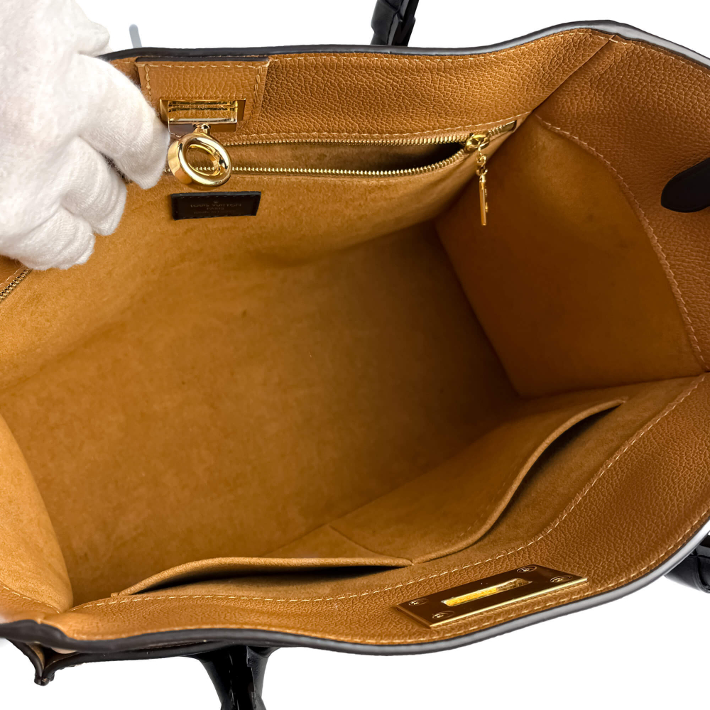 Louis Vuitton On My Side MM Leather Monogram Sides Tote Handbag Monogram