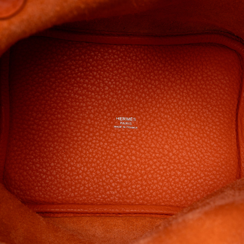 Hermès Picotin 18 Taurillon Clemence Leather Lock Bucket Handbag Orange