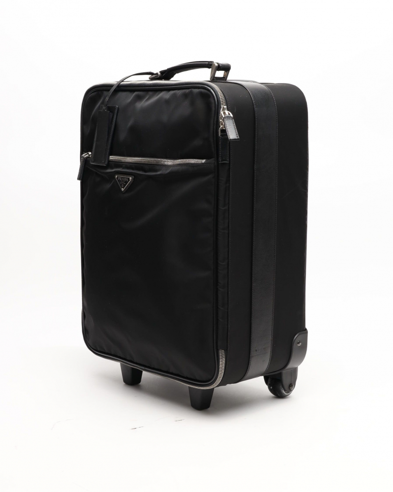 Prada Tessuto Saffiano Luggage Trolley Travel Bag