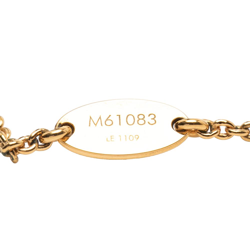 Louis Vuitton AB Louis Vuitton Gold Gold Plated Metal Essential V Necklace Italy