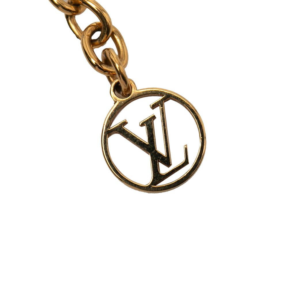 Louis Vuitton AB Louis Vuitton Gold Gold Plated Metal Essential V Necklace Italy