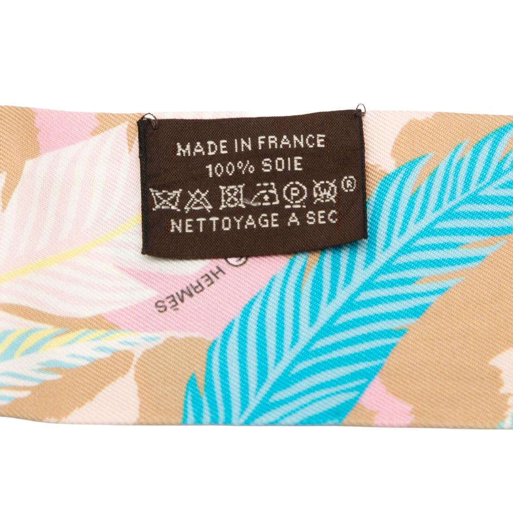 Hermès AB Hermès Pink with Multi Silk Fabric Jaguar Quetzal Twilly Scarf France