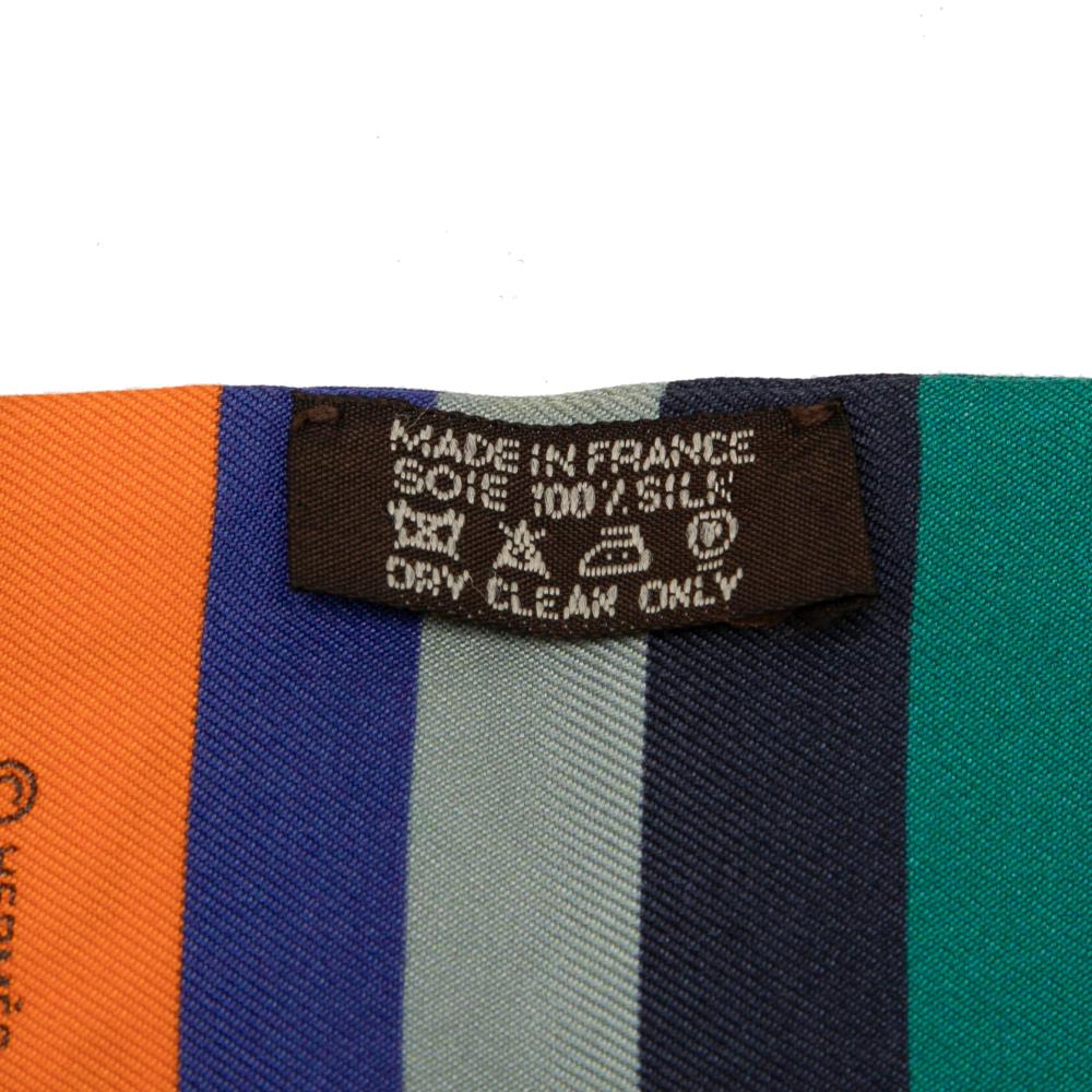 Hermès AB Hermès Multi Silk Fabric Swimmers Twilly Scarf France