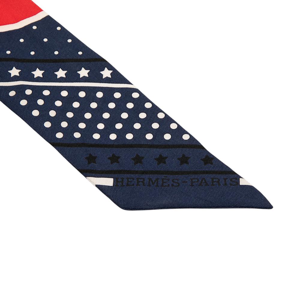 Hermès AB Hermès Red Silk Fabric Les Flacons Bandana Twilly France