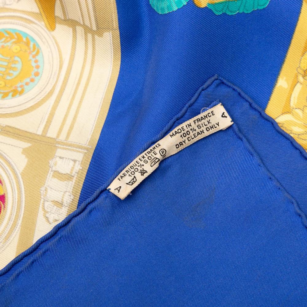 Hermès B Hermès Blue Silk Fabric Hommage A Charles Garnier Scarf France
