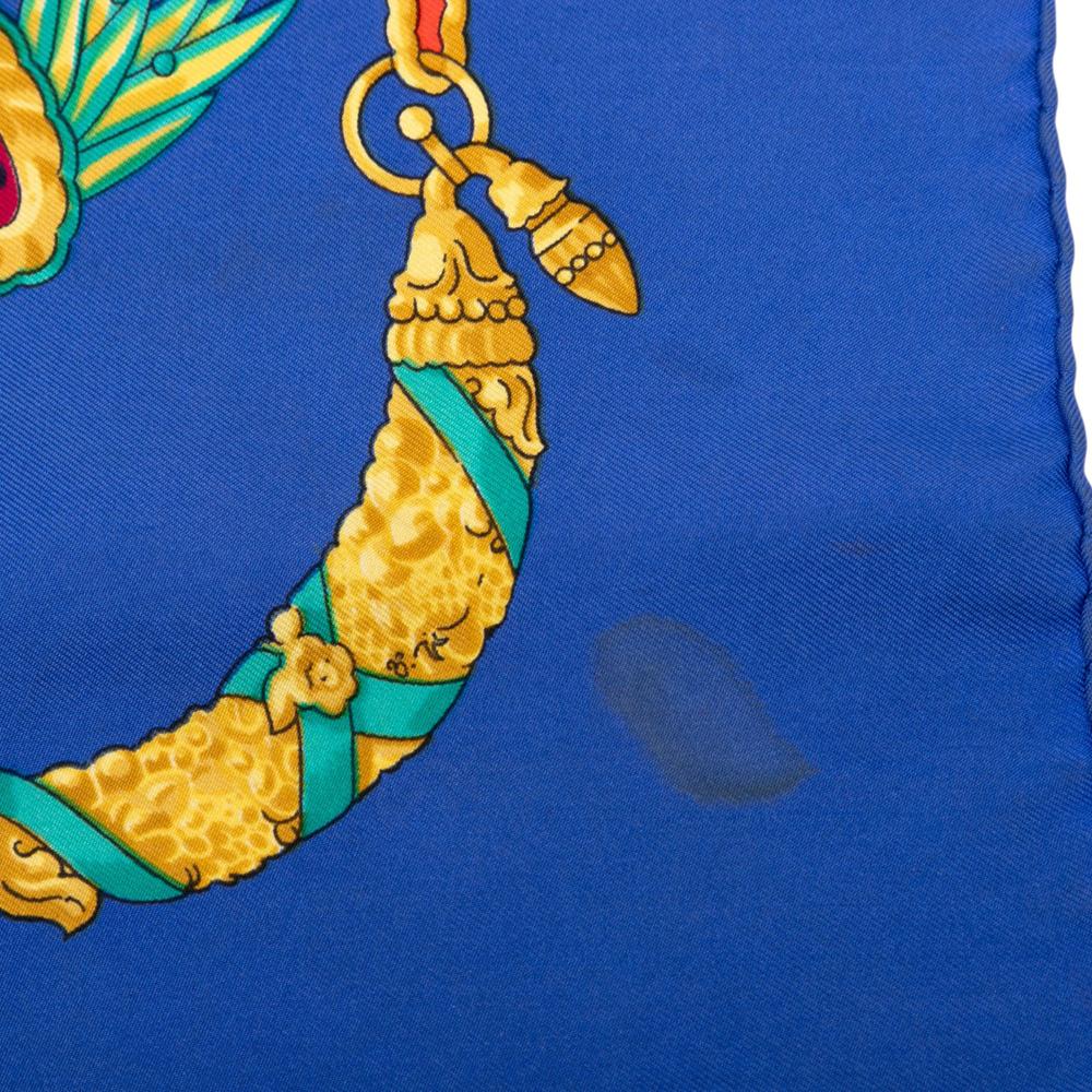 Hermès B Hermès Blue Silk Fabric Hommage A Charles Garnier Scarf France