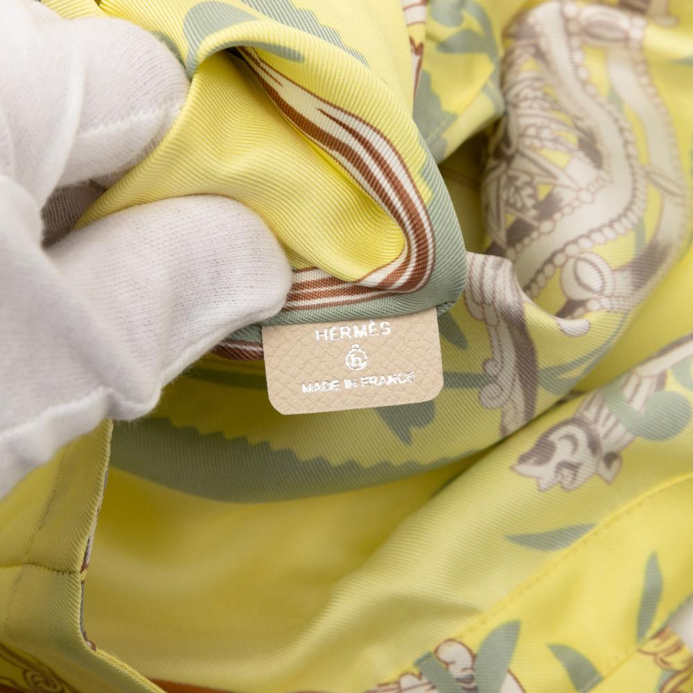 Hermès A Hermès Yellow Light Yellow Silk Fabric Etriers So Tote France