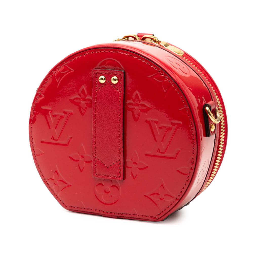Louis Vuitton AB Louis Vuitton Red Vernis Leather Leather Monogram Vernis Mini Boite Chapeau Souple Spain