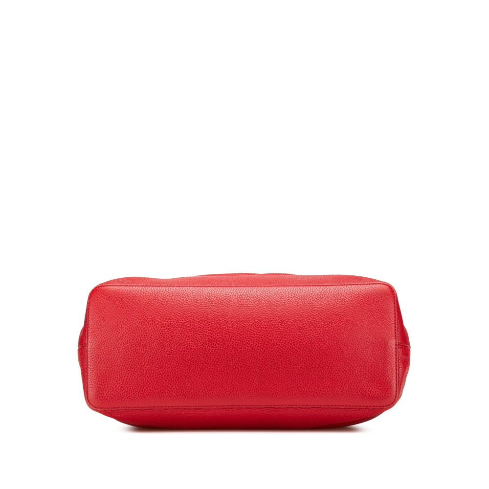 Gucci Soho Zipper Closure Leather 2-Ways Hobo Crossbody Red