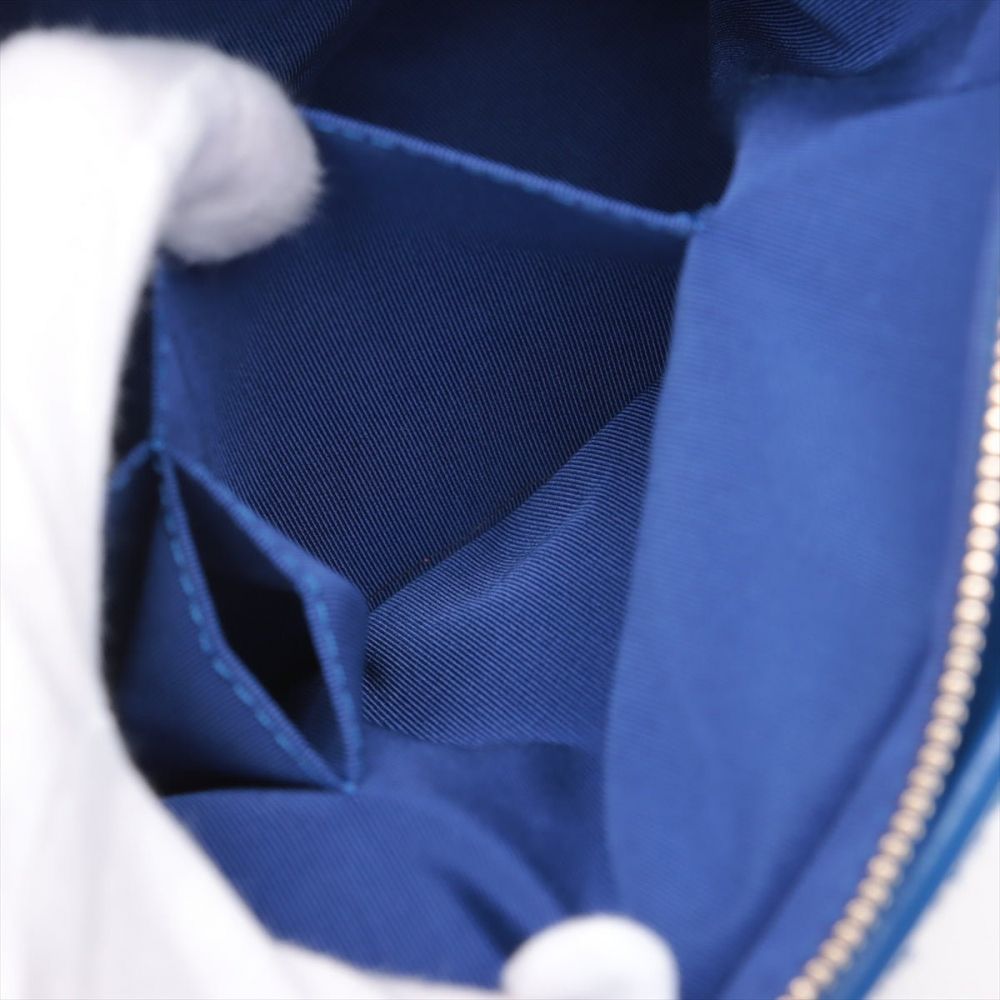 Chanel Gabrielle Medium Lambskin Leather Matelassè Shoulder Bag Tweed Blue