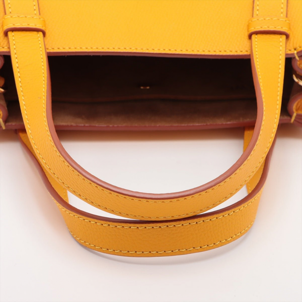 Loewe Gate Mini Top-Handle Grained Calfskin Leather 2-Ways Tote Bag Yellow