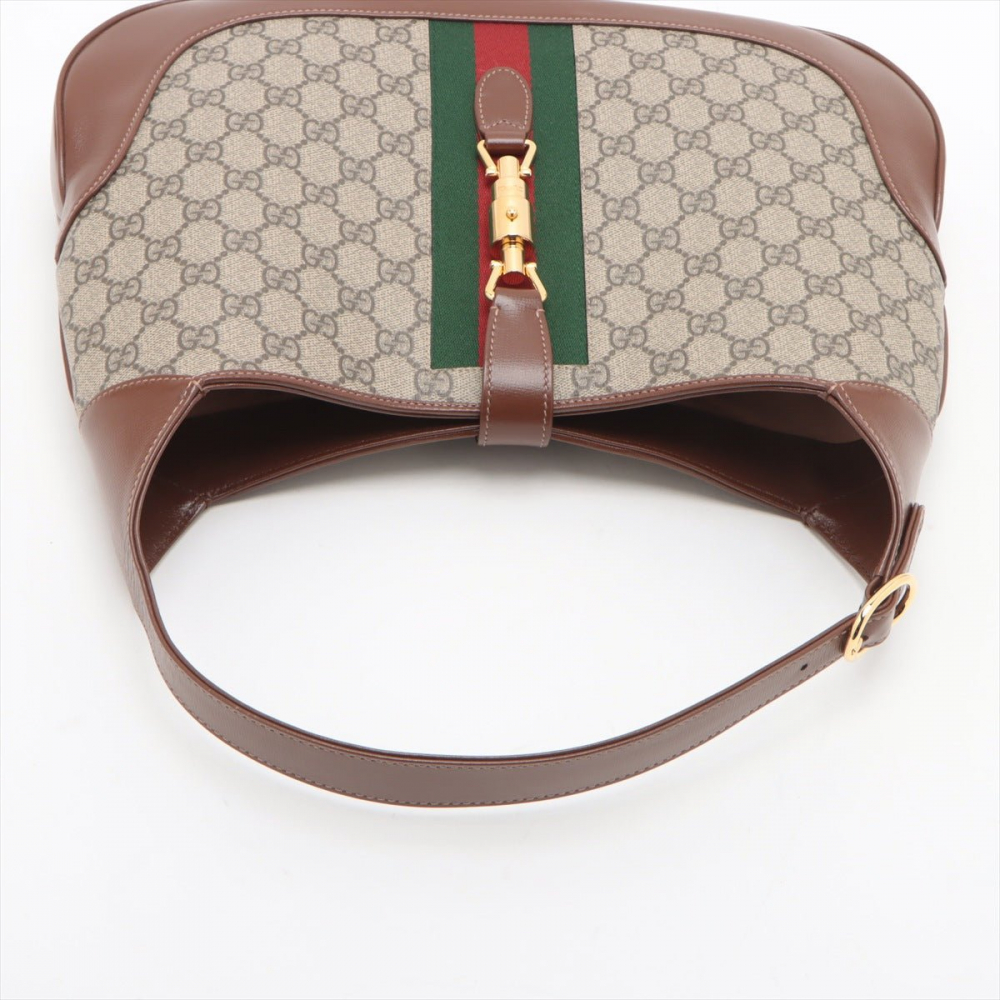 Gucci Jackie 1961 Medium Striped Canvas Hobo Shoulder Bag GG Supreme
