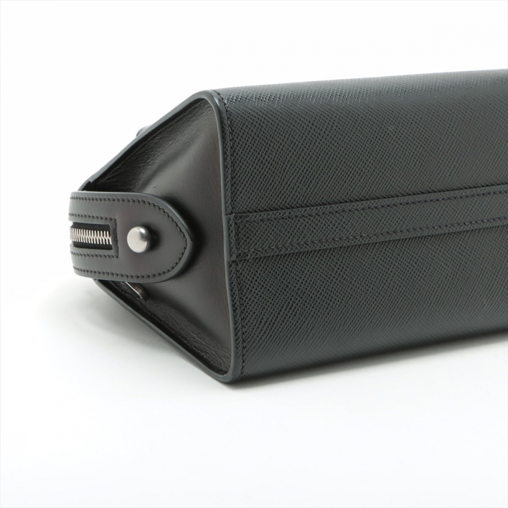 Prada Monochrome Mini Saffiano Leather Tote Handbag Black