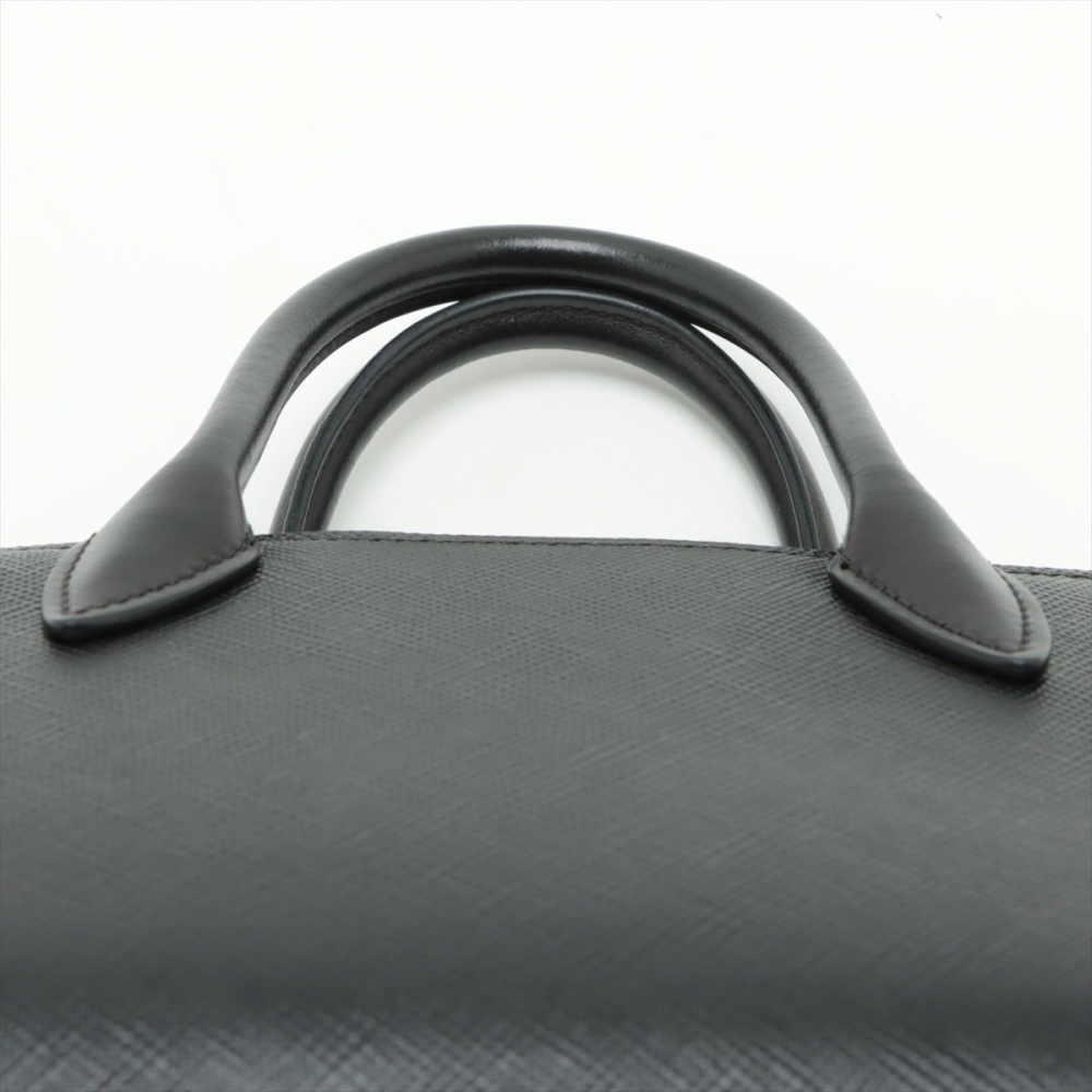 Prada Monochrome Mini Saffiano Leather Tote Handbag Black