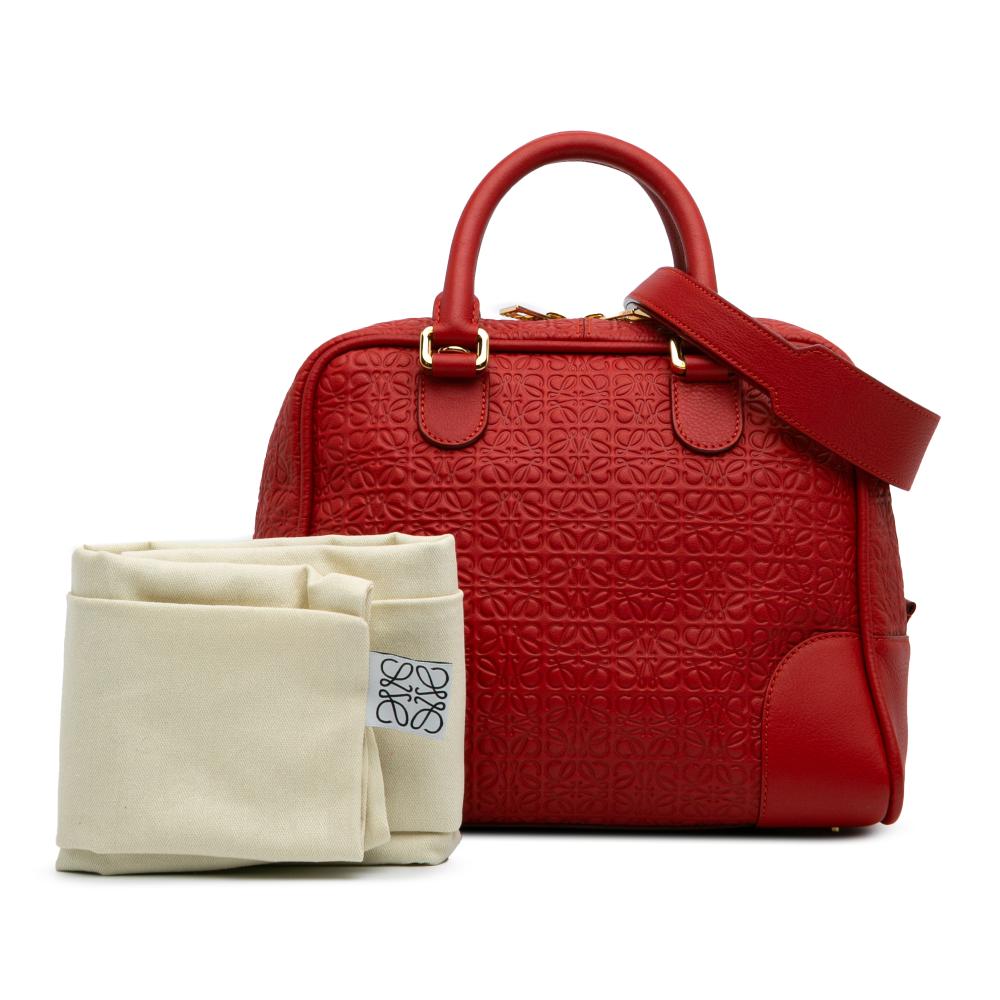 Loewe B LOEWE Red Calf Leather Anagram Embossed Amazona 75 Spain
