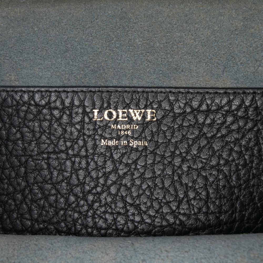 Loewe B LOEWE Black Calf Leather Pebbled skin Anagram Ines Flap Crossbody Spain