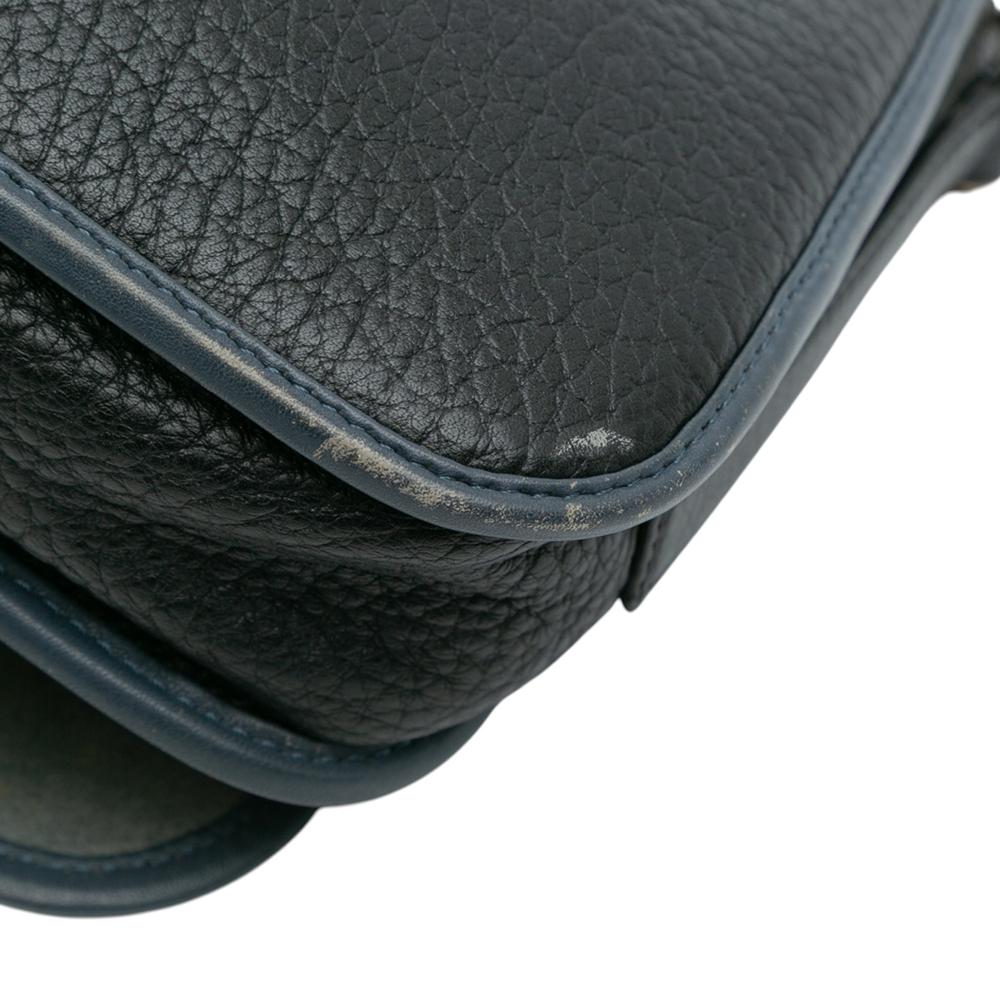 Loewe B LOEWE Black Calf Leather Pebbled skin Anagram Ines Flap Crossbody Spain