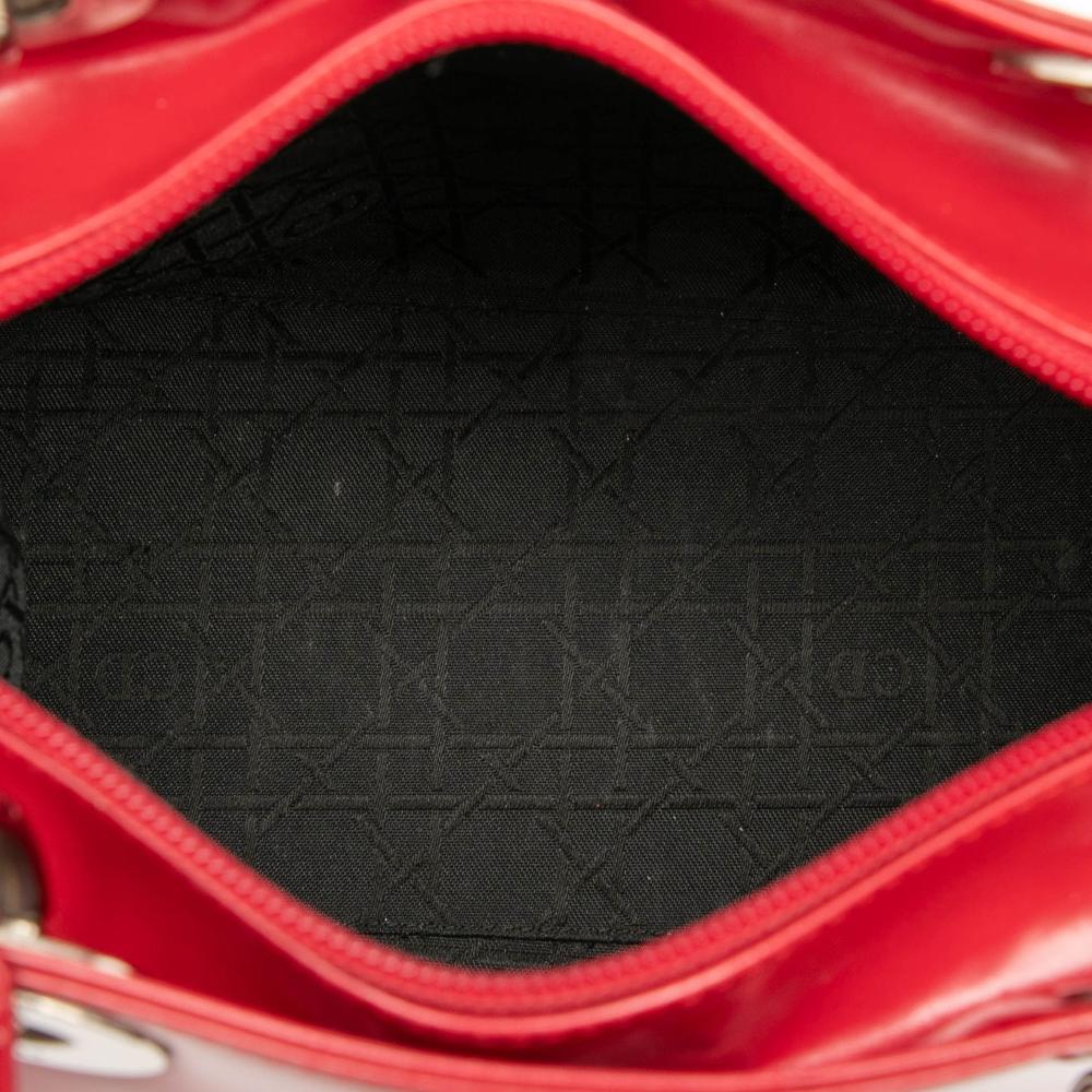 Christian Dior B Dior Red Patent Leather Leather Medium Patent Lady Dior Italy