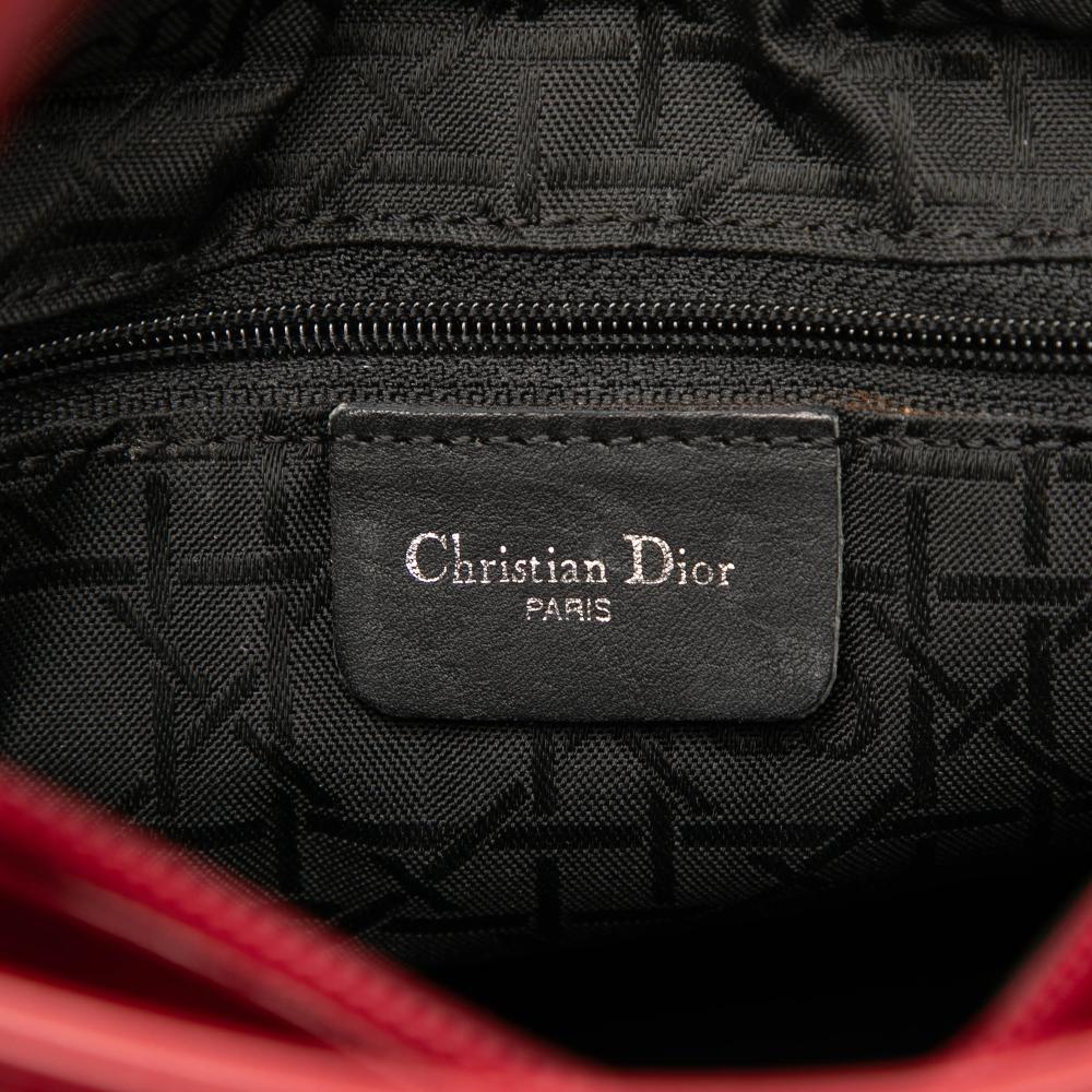 Christian Dior B Dior Red Patent Leather Leather Medium Patent Lady Dior Italy