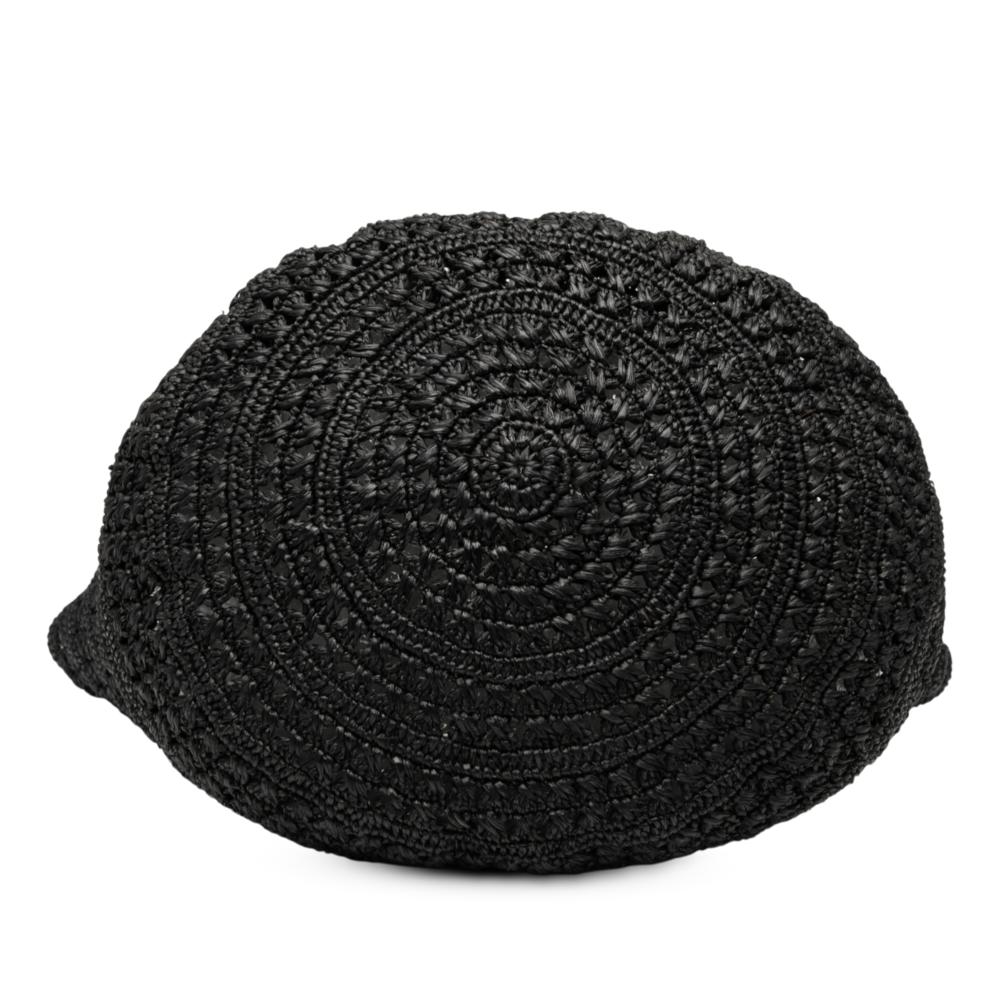 Saint Laurent B Saint Laurent Black Raffia Natural Material Medium Panier Tote Madagascar