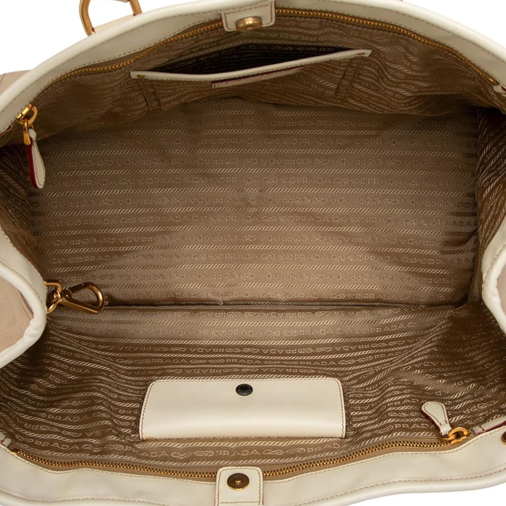 Prada B Prada Brown Beige Canvas Fabric Canapa Tote Italy