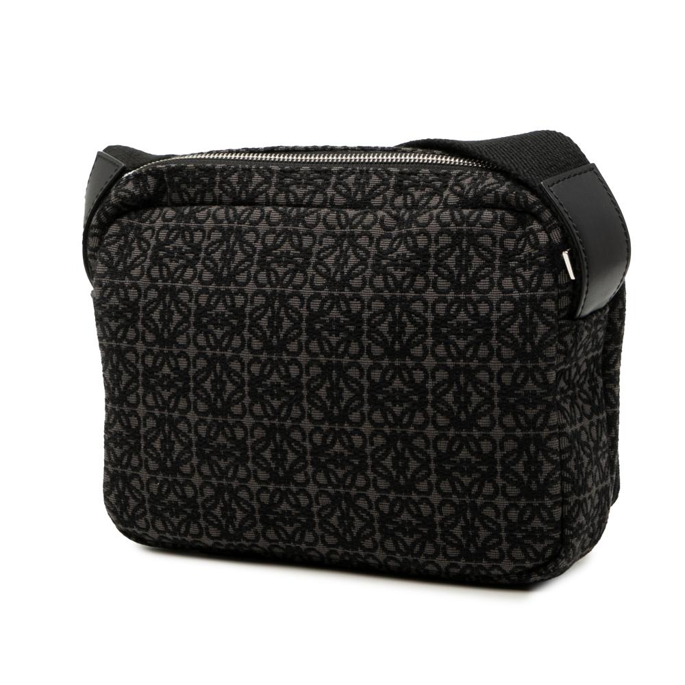 Loewe B LOEWE Black Canvas Fabric XS Anagram Military Messenger Bag Portugal