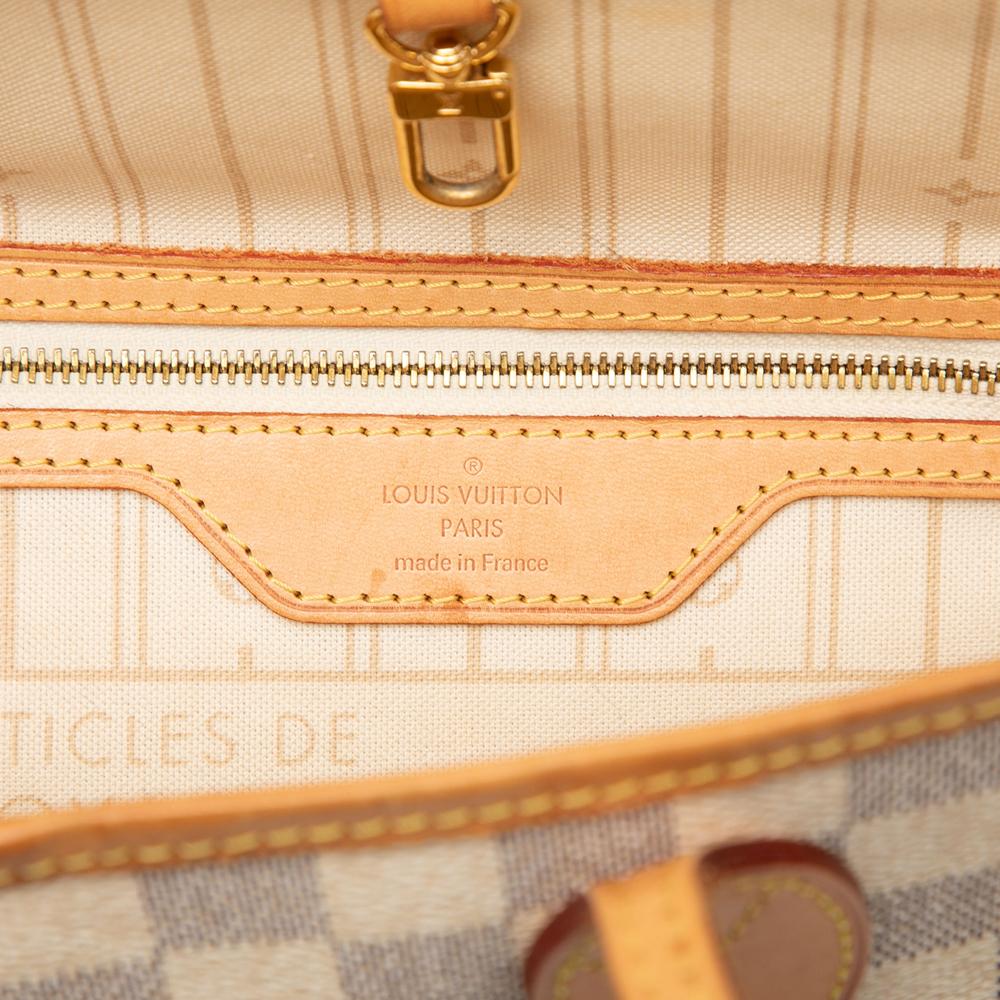 Louis Vuitton B Louis Vuitton White Damier Canvas Fabric Damier Azur Neverfull PM France