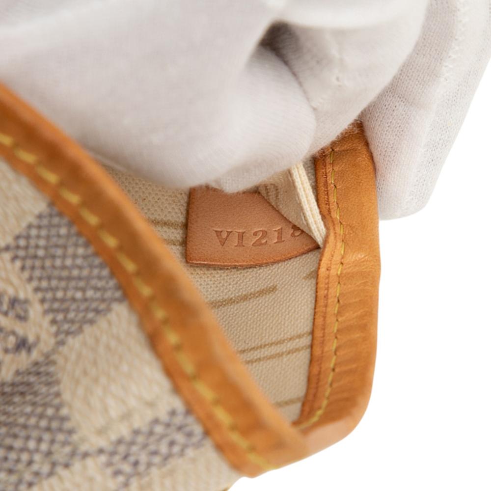 Louis Vuitton B Louis Vuitton White Damier Canvas Fabric Damier Azur Neverfull PM France