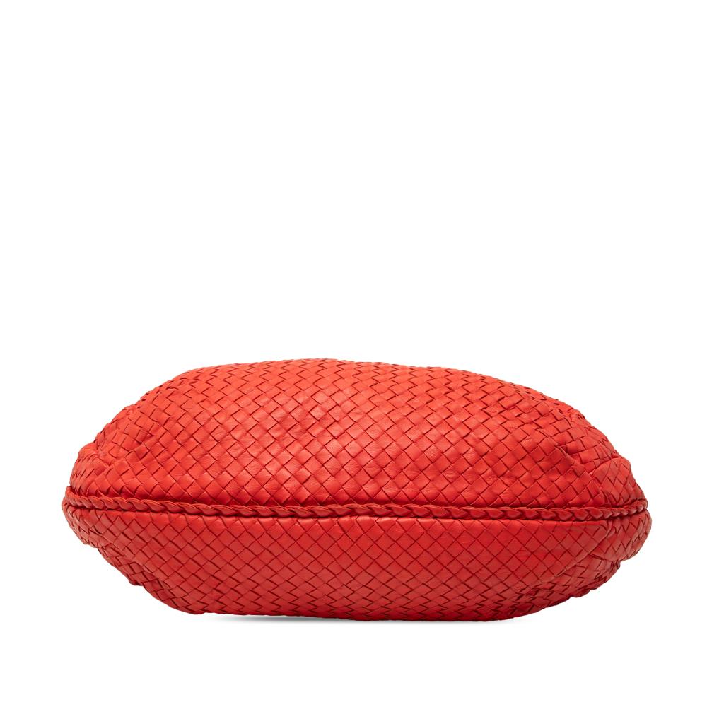 Bottega Veneta B Bottega Veneta Red Nappa Leather Leather Large Nappa Intrecciato Belly Hobo Italy