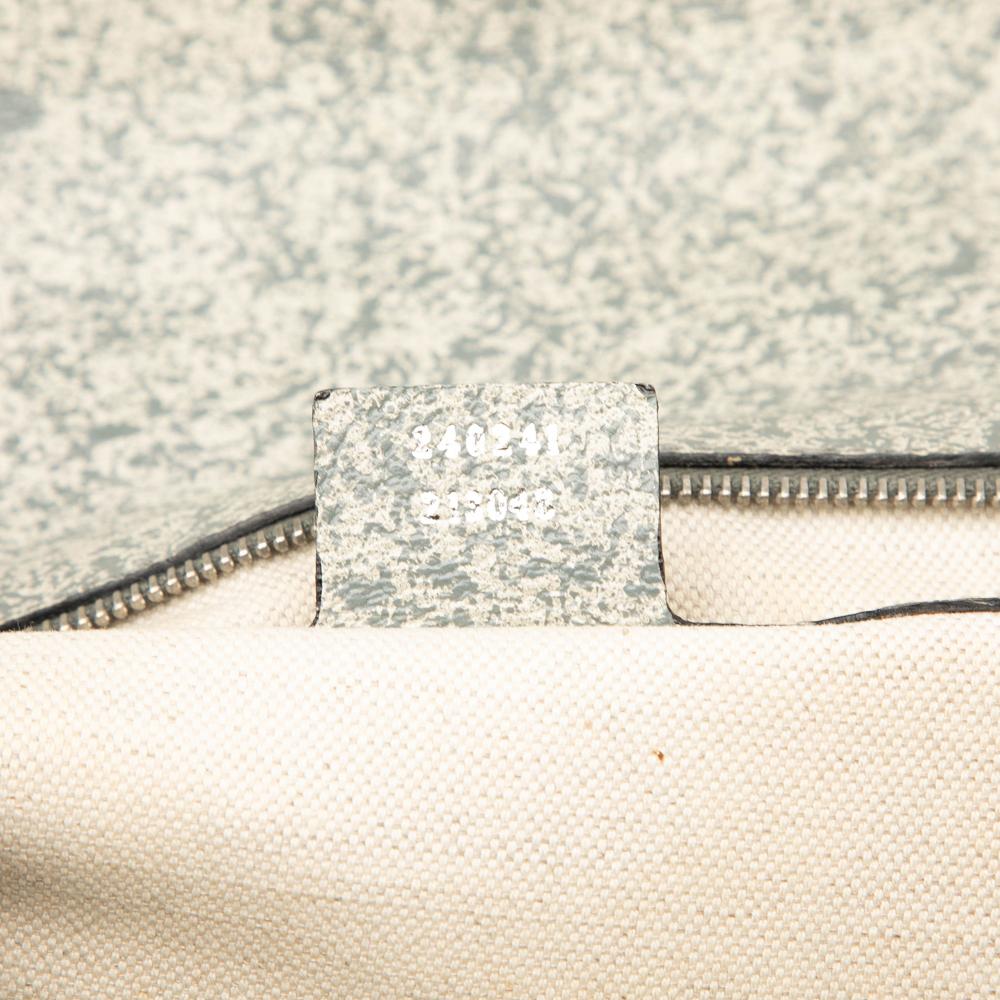 Gucci B Gucci Gray Calf Leather Large Speckled New Bamboo Top Handle Bag Italy