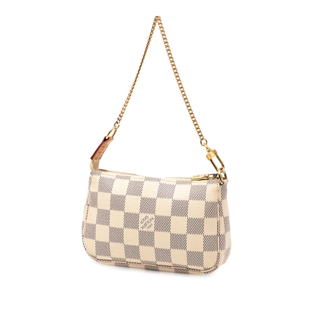 Louis Vuitton B Louis Vuitton White Damier Canvas Fabric Damier Azur Mini Pochette Accessoires France