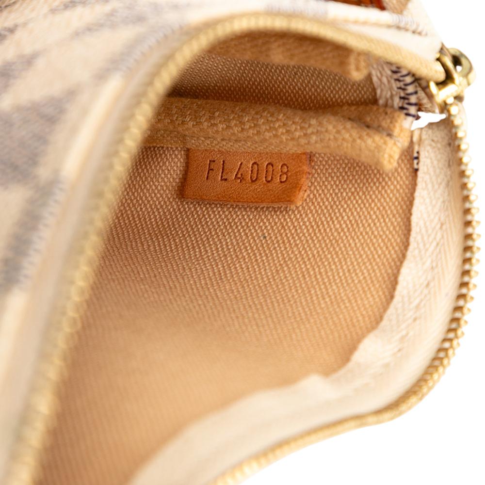 Louis Vuitton B Louis Vuitton White Damier Canvas Fabric Damier Azur Mini Pochette Accessoires France